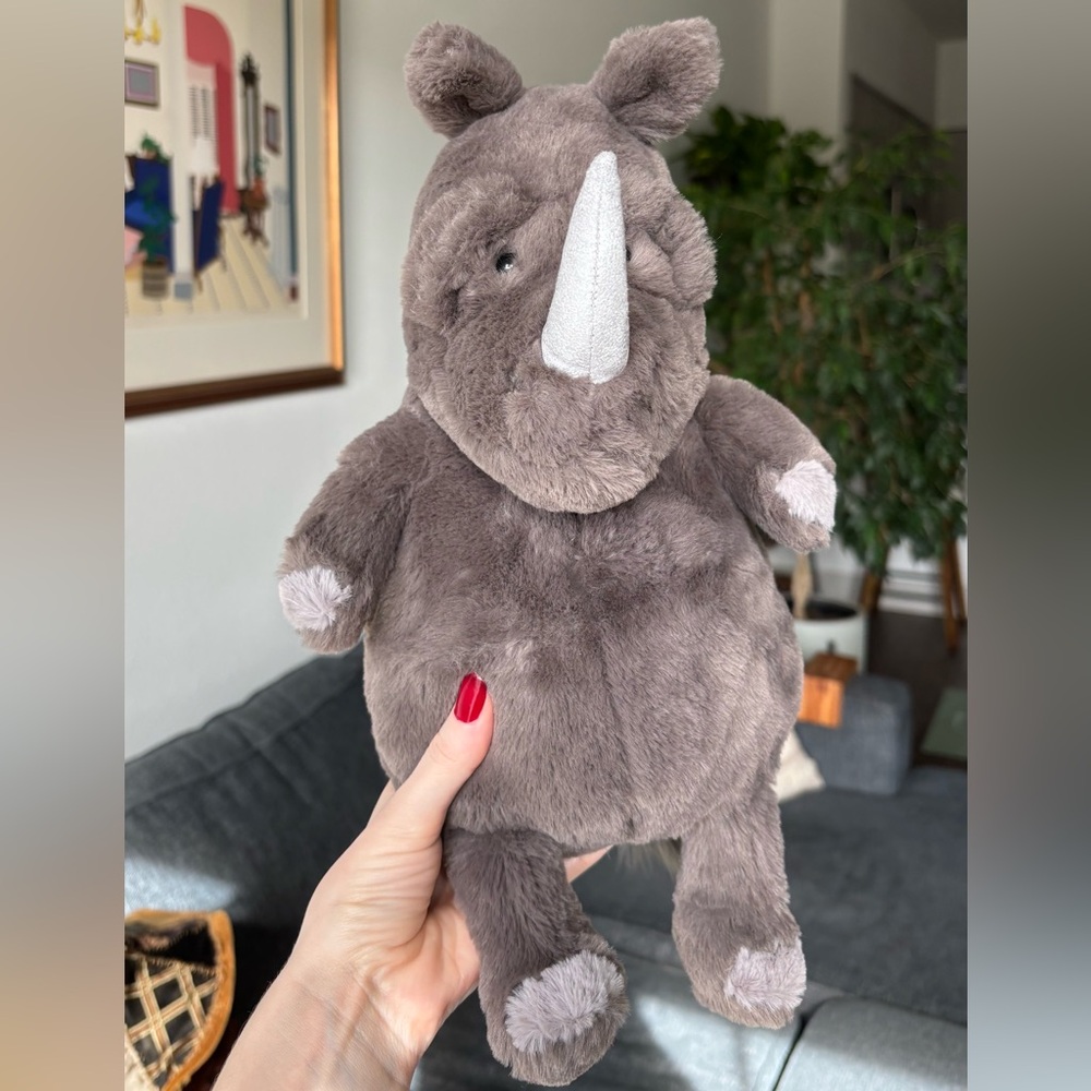 🦏 Jellycat Rhoderick Rhino Rhinoceros Grey Rhino Stuffed Animal NWT HTF Retired - Picture 3 of 9